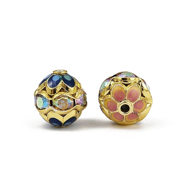 Brass Enamel Beads KK-L236-01D-G-1