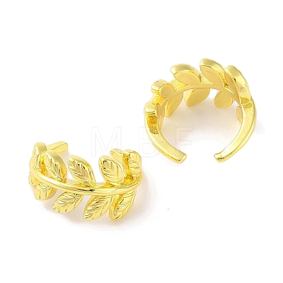 Leaf Brass Cuff Earrings for Women EJEW-I305-57G-1