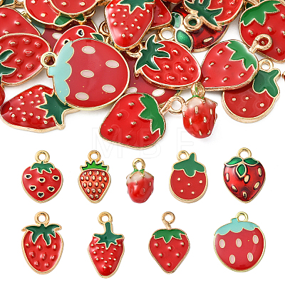 45Pcs 9 Styles Alloy Enamel Charms ENAM-CJ0003-97-1