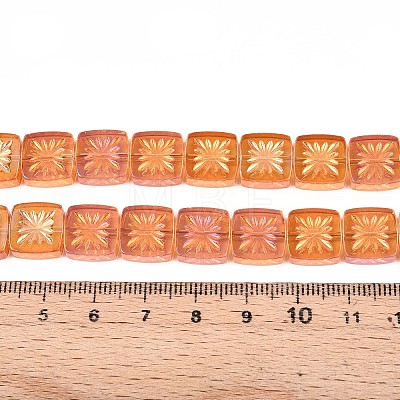 Electroplate Transparent Glass Beads Strands EGLA-N017-03C-1