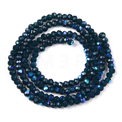 Electroplate Opaque Solid Color Glass Beads Strands EGLA-A034-P1mm-L07-1