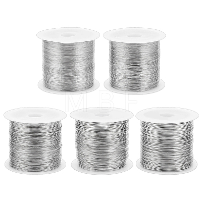 5 Rolls 5 Sizes Soft Stainless Steel Wire FIND-BC0019-73-1
