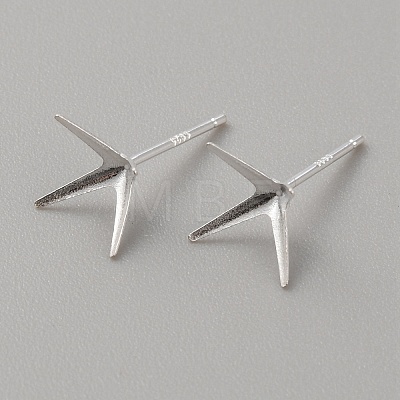 925 Sterling Silver Stud Earring Findings STER-WH0008-15G-S-1