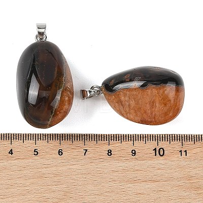 Natural Dyed & Heated Agate Tumbled Stone Pendants GG-K002-07A-1