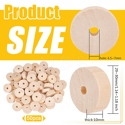 Unfinished Wood Discs WOOD-WH0022-24-1