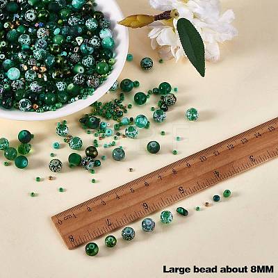 2 Bag Glass Round Beads Set JX547B-1