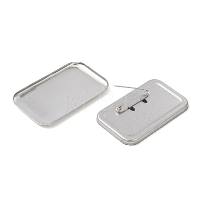 Rectangle Iron Blank Badge Button Parts IFIN-D004-02B-P-1