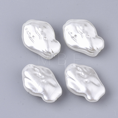 ABS Plastic Imitation Pearl Beads X-OACR-T022-09-1