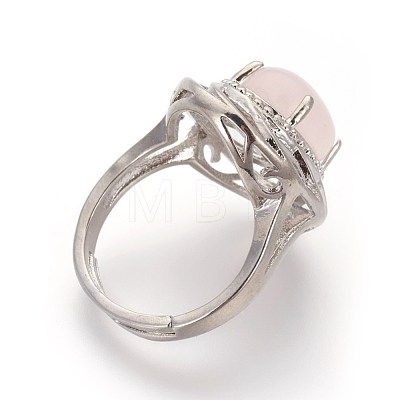 Natural Rose Quartz Jewelry Sets SJEW-P156-01-1