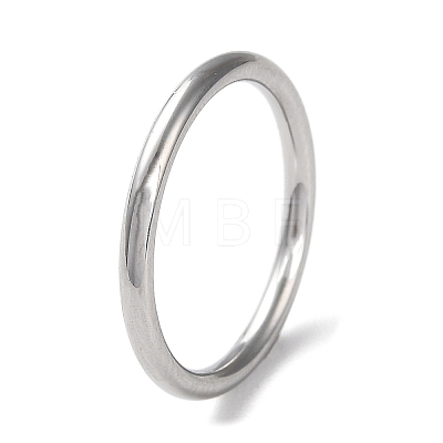 Non-Tarnish 304 Stainless Steel Simple Plain Band Finger Ring for Women Men RJEW-F152-01A-P-1