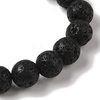 10mm Round Natural Lava Rock Braided Bead Bracelets BJEW-C067-01C-09-1