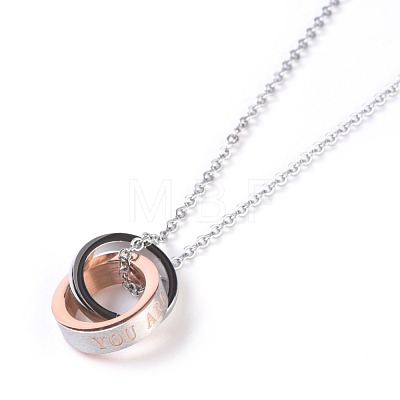 304 Stainless Steel Pendant Necklaces NJEW-L155-04-1