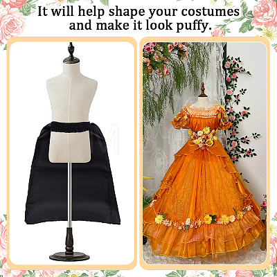 Polyester & Steel Wire Half Oval Wedding Dress Petticoat for Women DIY-WH0591-492B-1