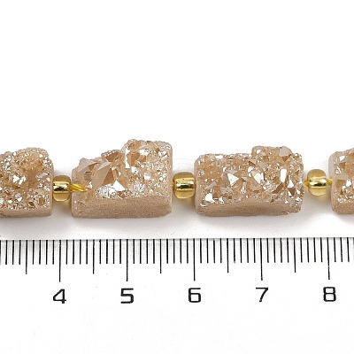 Electroplated Natural Druzy Agate Beads Strands G-R012-A02-01-1