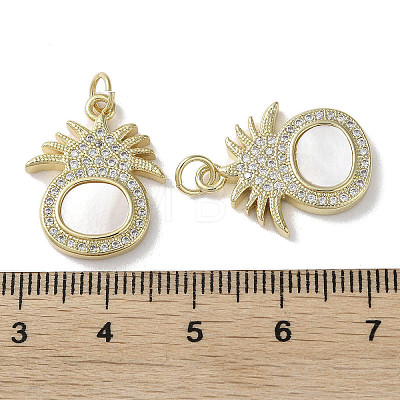 Brass Micro Pave Cubic Zirconia Pendants KK-G485-30B-G-1