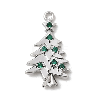 Christmas Brass Micro Pave Cubic Zirconia Pendants KK-L258-04P-A02-1