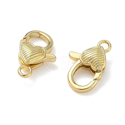 Heart Brass Lobster Claw Clasps KK-H256-03G-03-1