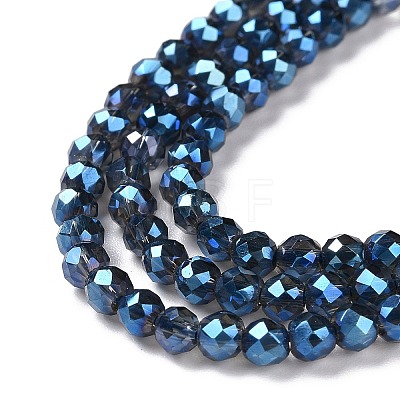 Electroplate Transparent Glass Beads Strands GLAA-H021-01B-FR05-1
