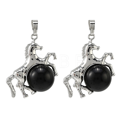 Natural Obsidian Pendants G-D102-01P-08-1