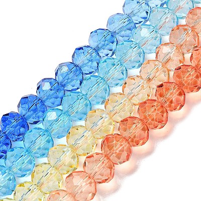 Transparent Painted Glass Beads Strands X1-DGLA-A034-T6mm-A13-1