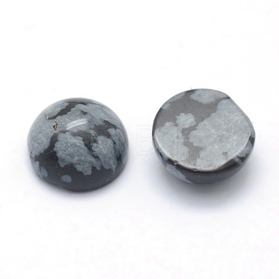 Natural Snowflake Obsidian Cabochons G-P393-R55-4MM-1