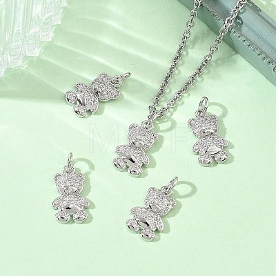 SHEGRACE Brass Micro Pave Clear Cubic Zirconia Pendants XGRQ3P254-633P-1