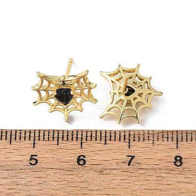 Brass Micro Pave Cubic Zirconia Stud Earrings EJEW-Z156-02G-02-1