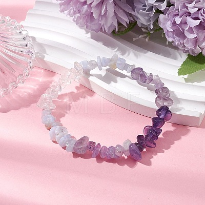 Gemstone Stretch Bracelet BJEW-JB11012-02-1