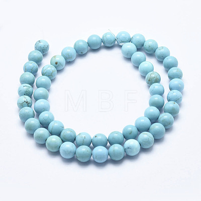 Natural Magnesite Beads Strands G-K244-02-6mm-01-1