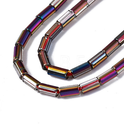 Electroplate Transparent  Glass Beads Strands EGLA-T023-02-D03-1