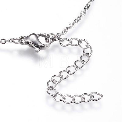 304 Stainless Steel Initial Pendant Necklaces NJEW-P151-D-P-1