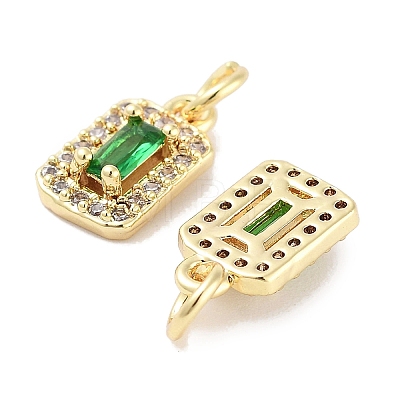 Brass Micro Pave Cubic Zirconia Charms KK-C051-11G-01-1