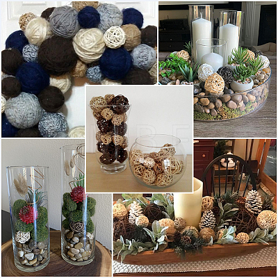 16Pcs 4 Colors Wicker Rattan Balls AJEW-SC0004-26A-1
