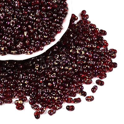 Picasso Spray Painted Glass Seed Beads SEED-T006-04-28-1