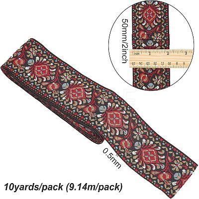 Ethnic Style Embroidery Polycotton Ribbons OCOR-WH0072-03-1