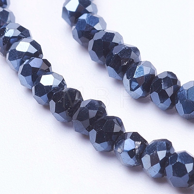 Electroplate Glass Beads Strands EGLA-F003-D01-1