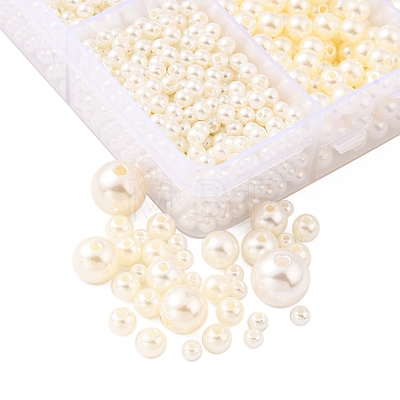 5 Sizes Imitated Pearl Acrylic Beads OACR-YW0001-28-1