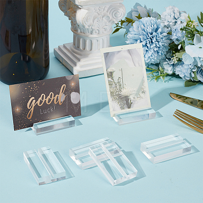 12Pcs 2 Styles Rectangle Acrylic Name Card Holder AJEW-GF0015-03-1