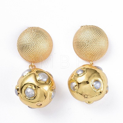 Brass Dangle Stud Earrings EJEW-E249-28A-1