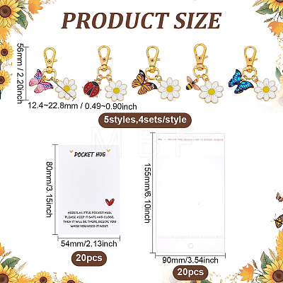 20Pcs 5 Styles Alloy Enamel Pendant Decorations HJEW-ME00169-1