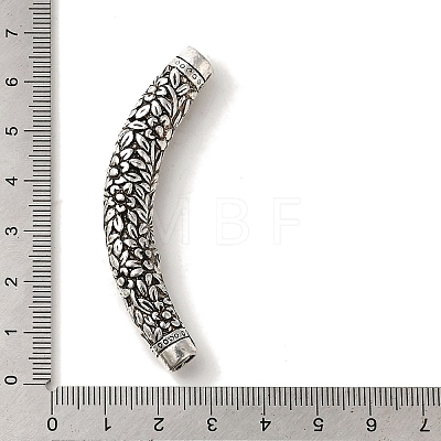 Tibetan Style Alloy Carved Flower Tube Beads TIBEB-L007-10AS-1