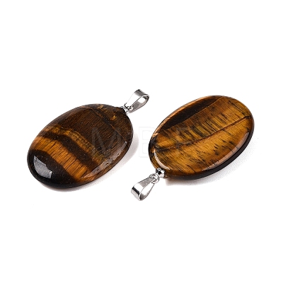 Natural Tiger Eye Pendants G-T138-207F-1