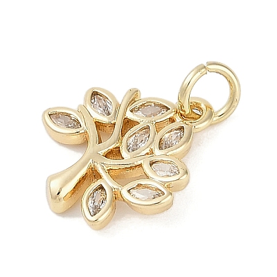 Rack Plating Brass Micro Pave Cubic Zirconia Pendants KK-H509-19G-01-1