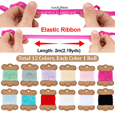 24Yards 12 Colors Polyester Ribbon OCOR-PH0008-06-1