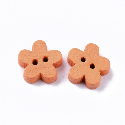 2-Hole Spray Painted Wooden Buttons BUTT-T007-009-1