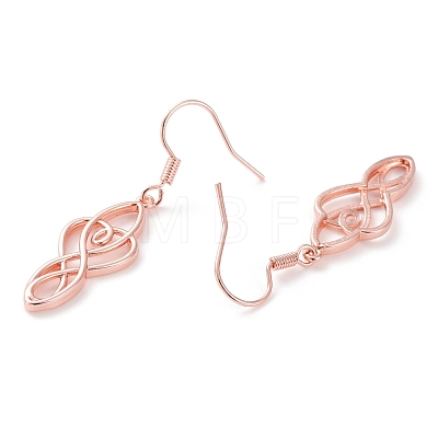 Brass Dangle Earrings EJEW-B002-03RG-1