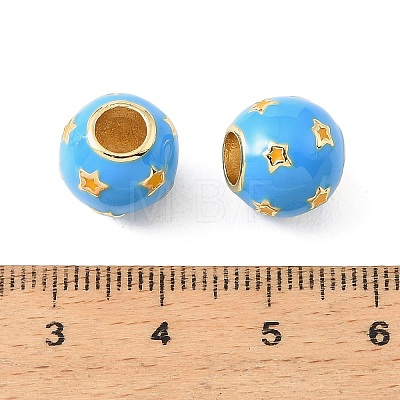 Brass Enamel European Beads KK-CBA9CBD-23G-1