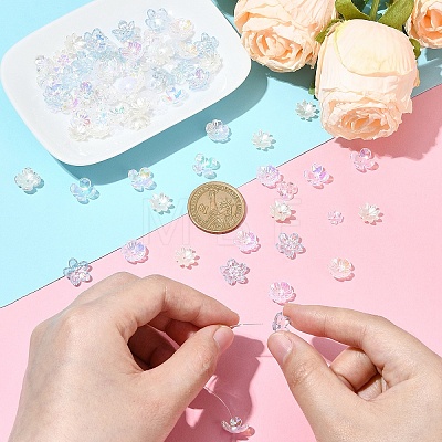 120Pcs 6 Styles Mixed Styles Acrylic Bead Caps SACR-YW0001-65-1