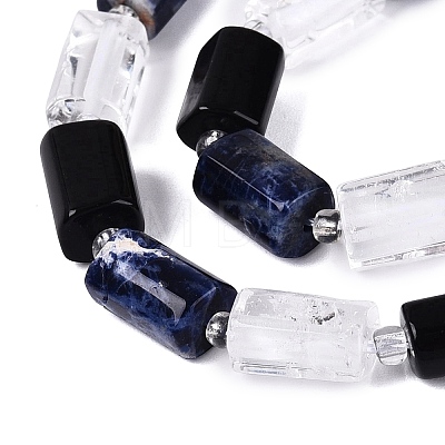 Natural Obsidian & Sodalite & Quartz Crystal Beads Strands G-Q614-01A-07-1