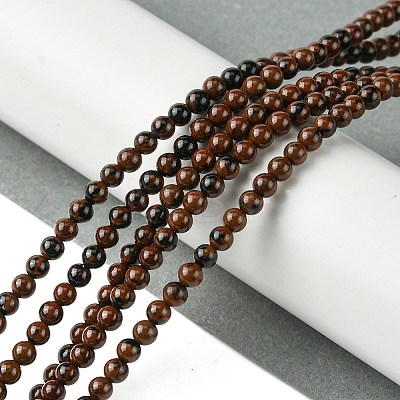 Natural Mahogany Obsidian Beads Strands G-K365-C07-01-1